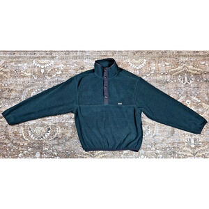 VTG Woolrich Polartec Gorpcore Retro Snap Fleece Pullover Green Mens M Jacket